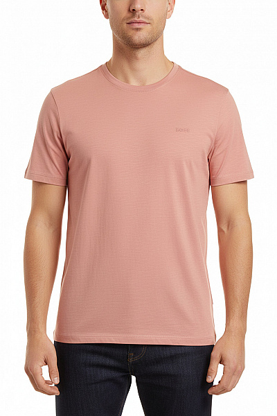 Hugo Boss Růžové Bavlněné Tričko S Krátkým Rukávem Basic Velikost L