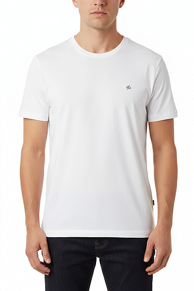 JACK & JONES Pánské Tričko S Krátkým Rukávem Basic Bílé S Výšivkou Vel. M