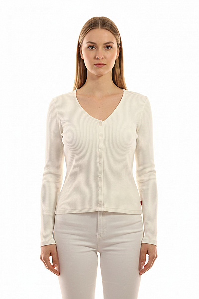 LEVIS Dámská Bavlněná Košile S Dlouhým Rukávem Bílá Velikost M