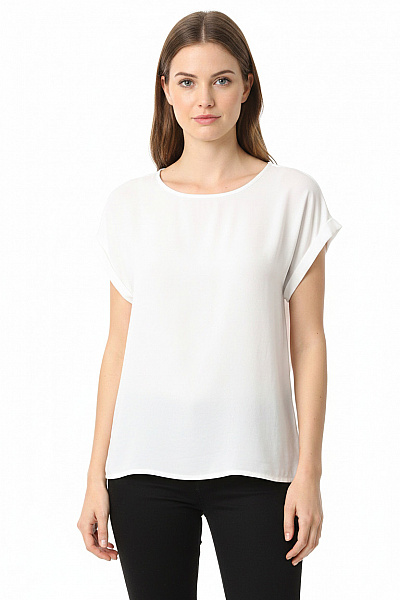 VERO MODA Dámské Tričko S Krátkým Rukávem Bílé Jednobarevné Basic Vel. XS