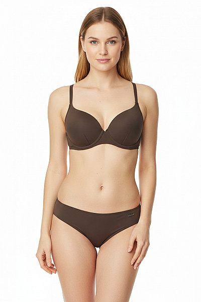 Bruno Banani Dámské Dvoudílné Plavky Push Up Vyztužené Hnědé Velikost 42B
