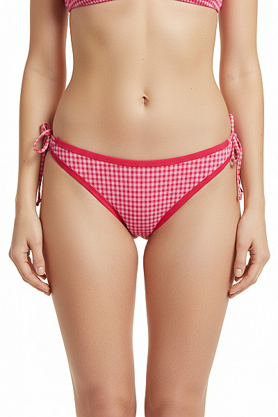 SCALPERS Růžové Kostkované Plavkové Kalhotky Na Zavazování Vel. M