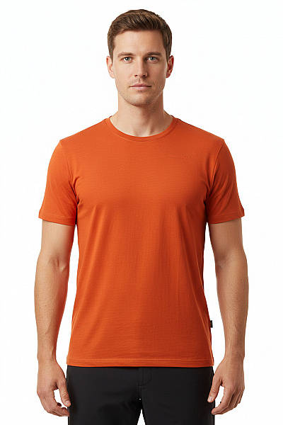 G-Star Pánské Bavlněné Tričko S Krátkým Rukávem Oranžové Jednobarevné Basic Velikost XL