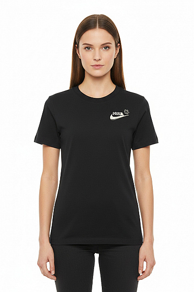 Nike Dámské Tričko S Krátkým Rukávem A Výšivkou černé Bavlněné Velikost XS