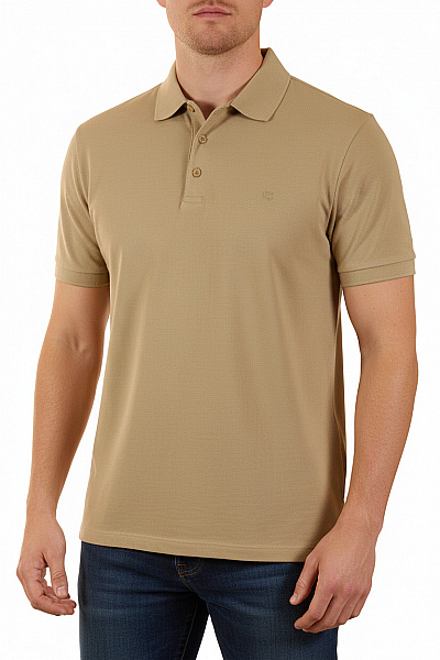 JACK & JONES Pánské Tričko S Límečkem Béžové Krátký Rukáv Jednobarevné Basic Polo Velikost Xl