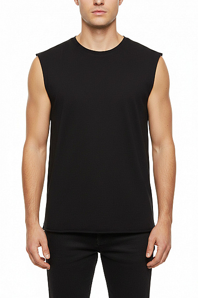 URBAN CLASSICS Pánské Bavlněné Tričko Bez Rukávů černé Jednobarevné Basic Velikost XL