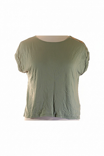 BUFFALO Zelené Tričko S Krátkým Rukávem A Knoflíky Basic Vel. 44/46