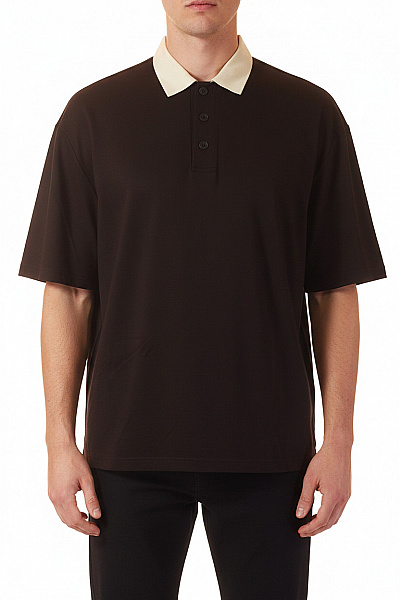 ANTIOCH Pánské Tričko S Límečkem Krátký Rukáv Jednobarevné Viskózové Velikost L