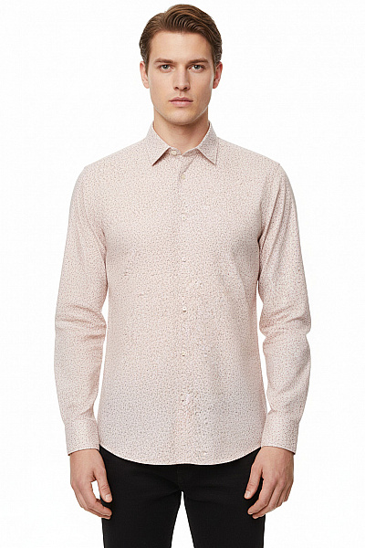 Hugo Boss Pánské Bavlněné Košile S Dlouhým Rukávem Puntíkovaná Business Elegantní Regular Fit Vel. L