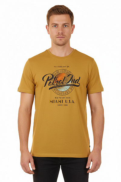 Petrol Industries Pánské Tričko S Krátkým Rukávem A Potiskem Bavlněné Vel. L