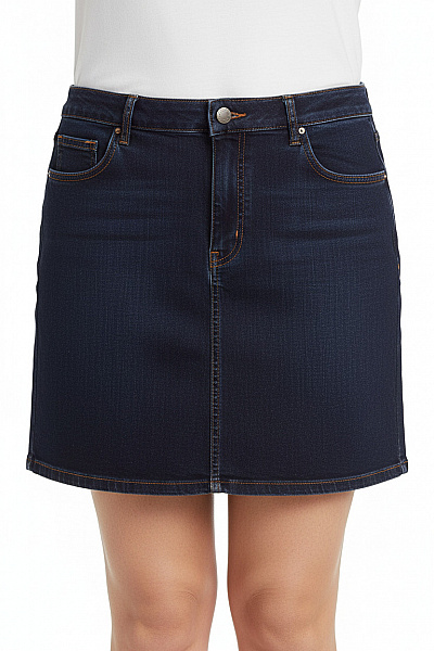 Karen Millen Dámská Džínová Sukně Ke Kolenům S Kapsami Velikost 48