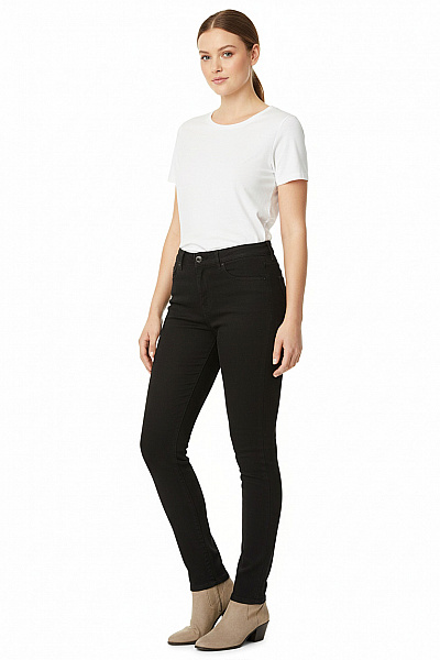 VERO MODA Dámské černé Bavlněné Džíny S Vysokým Pasem Volnočasové Velikost EU XL