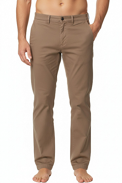 JACK & JONES Pánské Bavlněné Kalhoty Volnočasové Rovné Hnědé Velikost 32/34