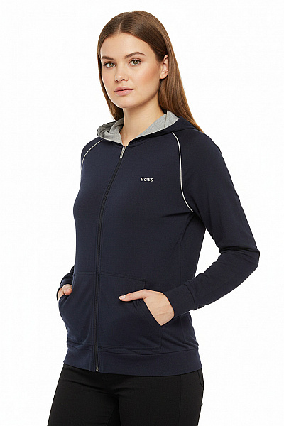 Hugo Boss Dámská Mikina S Kapucí Na Zip černá Bavlněná Vel. L