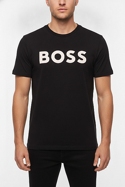 Hugo Boss Černé Tričko S Krátkým Rukávem A Nápisem Vel. L
