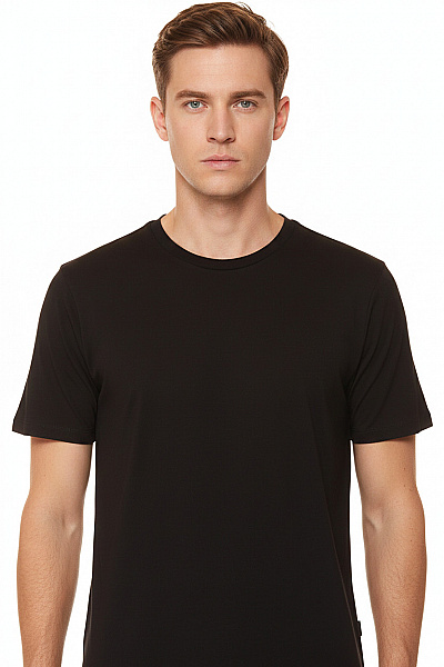 JACK & JONES Pánské Tričko S Krátkým Rukávem Jednobarevné Basic černé Bavlněné Velikost M