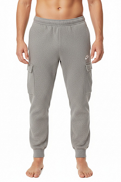 Nike Pánské Tepláky šedé S Kapsami Volnočasové Bavlněné Velikost L