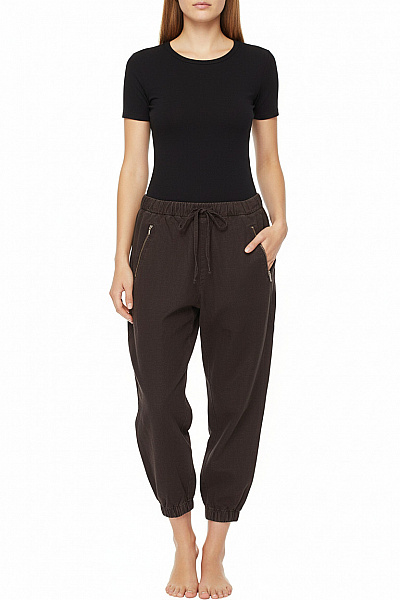 ZARA Dámské Volnočasové Kalhoty Hnědé S Kapsami Velikost EU M