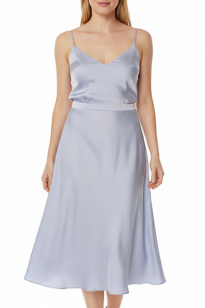 Jake*s Dámská Elegantní Midi Splývavá Sukně Polyesterová Světle Modrá Vel. EU 44