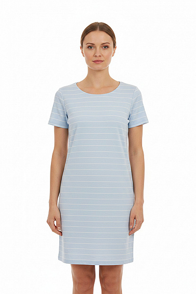 VILA Dámské šaty Tričkové S Krátkým Rukávem Proužkované Pastelové Volnočasové Velikost EU M