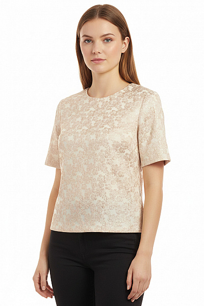 GUSTAV Dámská Halenka S Krátkým Rukávem A Květinovým Vzorem Vel. EU 36