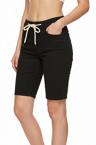 REVIEW Dámské černé Bavlněné Kraťasy S Páskem Volnočasové Velikost EU S