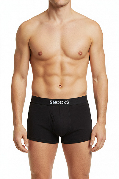 Snocks Pánské Bavlněné Boxerky černé