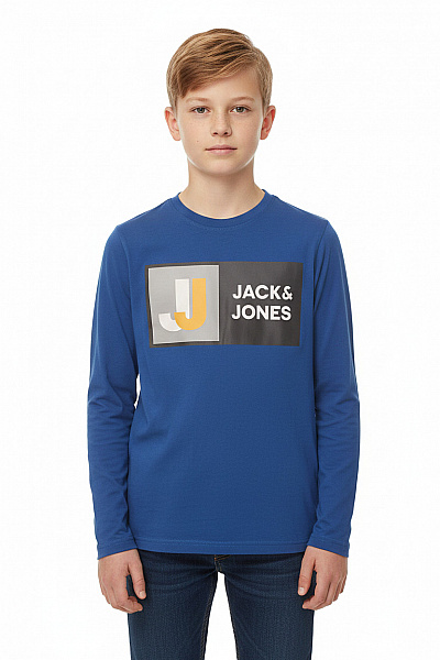 JACK & JONES Dětské Tričko S Dlouhým Rukávem Modré Bavlněné Velikost 140 CM