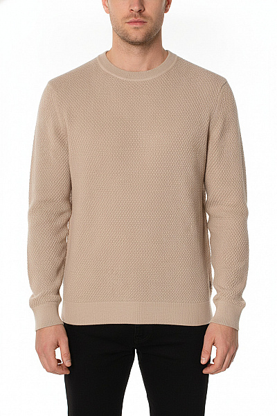 JACK & JONES Pánský Pletený Svetr Béžový S Dlouhým Rukávem Velikost M