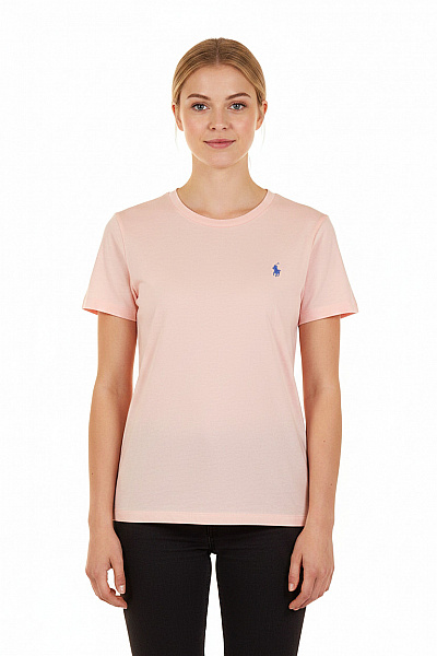 Ralph Lauren Dámské Růžové Tričko S Krátkým Rukávem A Výšivkou Basic Velikost S