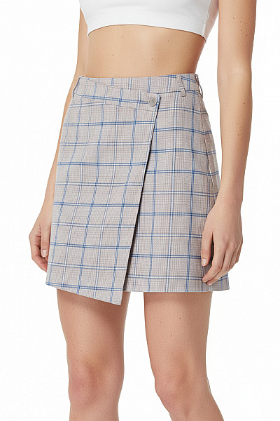 Lascana Dámská Kostkovaná Zavinovací Mini Sukně Podzimní Velikost 38