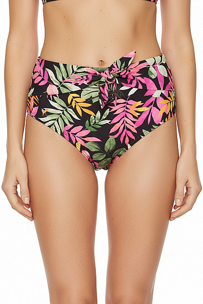 Dámské Plavkové Kalhotky S Vysokým Pasem A Zavazováním Květinové Velikost 36/38