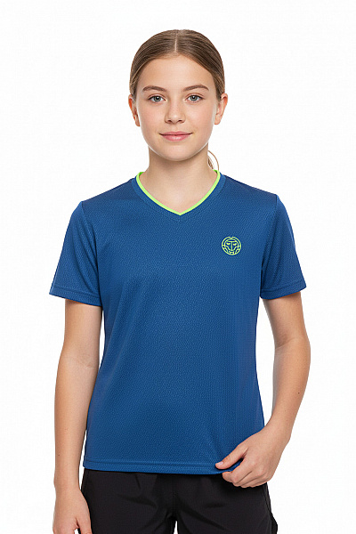 Bidi Badu Dívčí Tričko Modré V-výstřih Krátký Rukáv Vel. 140