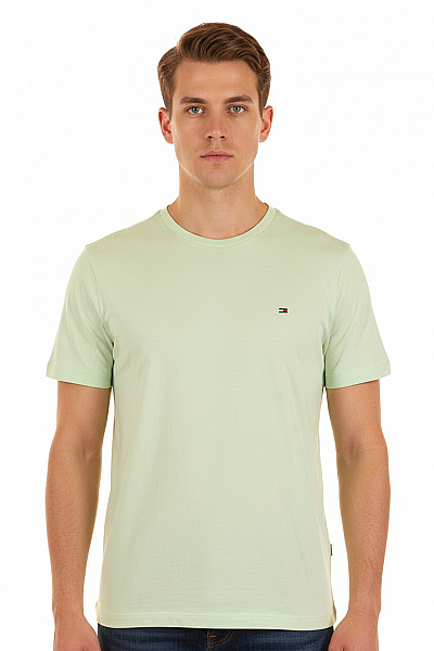 TOMMY HILFIGER Jednobarevné Bavlněné Tričko S Krátkým Rukávem A Kulatým Výstřihem Basic Vel. L