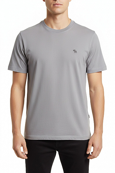 Abercrombie&Fitch Pánské Bavlněné Tričko S Krátkým Rukávem Basic šedé Velikost M