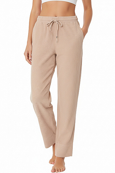 American Vintage Dámské Bavlněné Kalhoty Volnočasové Béžové žebrované S Kapsami Velikost XS