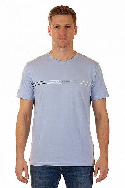 TOMMY HILFIGER Tričko S Krátkým Rukávem A Nápisem Basic Bavlněné Modré Velikost XL