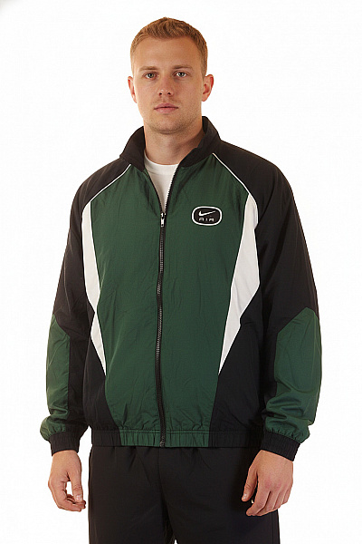 Nike Pánská Nylonová Bunda Zelená Se Zipem Sportovní Lehká Velikost L