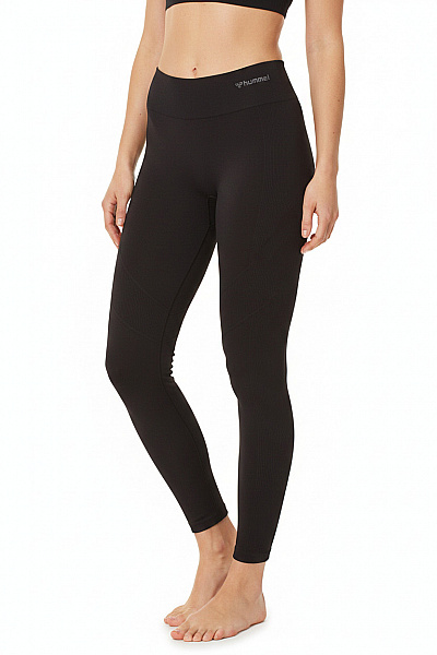 Hummel Dámské Legíny černé žebrované Sportovní Volnočasové Velikost EU L