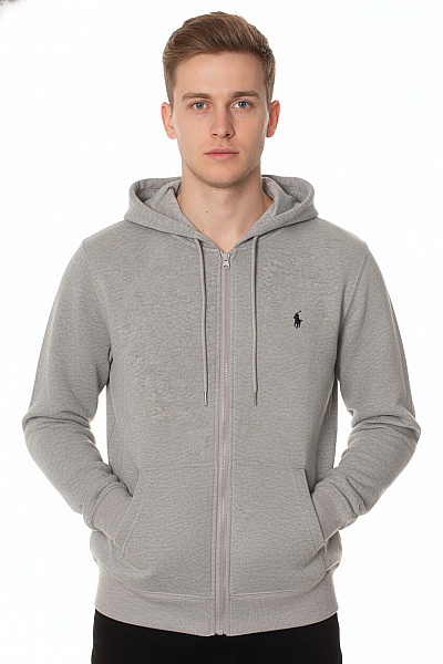 Ralph Lauren Pánská Mikina S Kapucí Na Zip šedá Vel. M