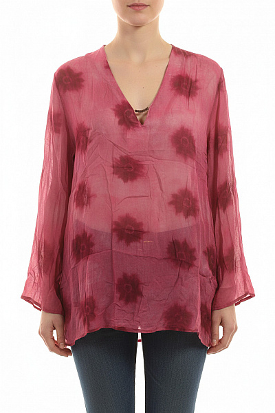 PULL&BEAR Dámská Halenka S Dlouhým Rukávem A Potiskem Růžová Velikost EU M