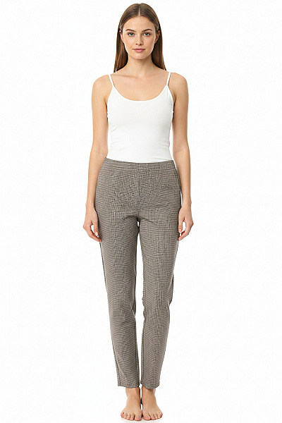 Dámské Kalhoty Kostkované Volnočasové Dlouhé Velikost EU 38