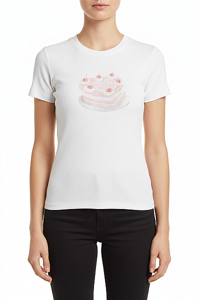 Hollister Dámské Tričko S Krátkým Rukávem A Potiskem Dortu Velikost EU S