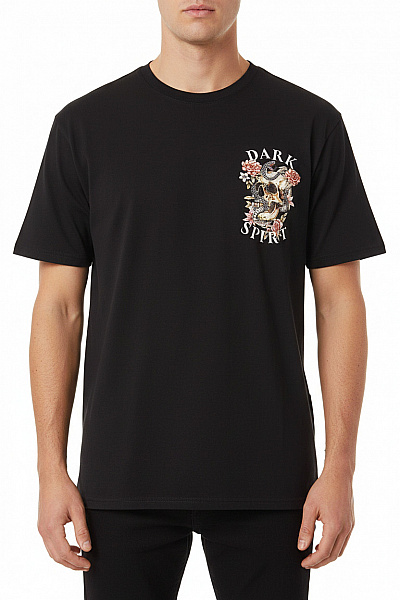 Smog Pánské Tričko S Krátkým Rukávem A Potiskem Lebky A Květin Velikost XL