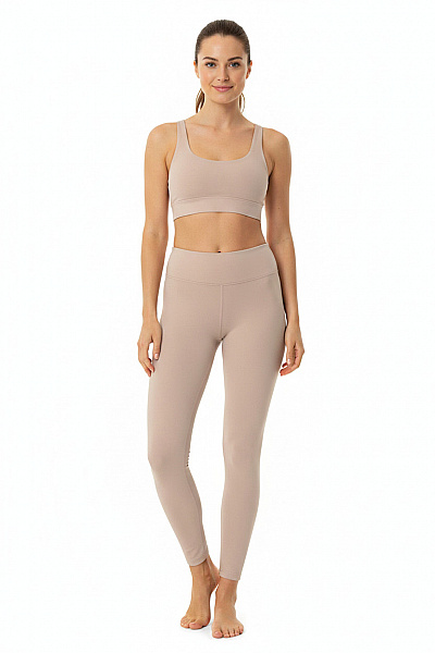 ADIDAS Dámské Legíny Na Jógu Béžové Polyesterové Velikost L