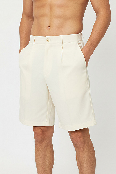 Pánské Volnočasové Krátké Béžové Chino Kraťasy Vel. L