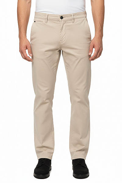 TOM TAILOR Béžové Bavlněné Volnočasové Kalhoty Rovné S Kapsami Vel. 32