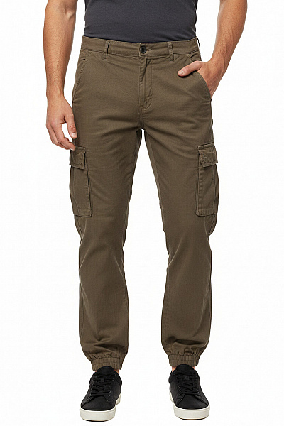 Pánské Bavlněné Cargo Kalhoty Volnočasové Hnědé S Kapsami Vel. XL