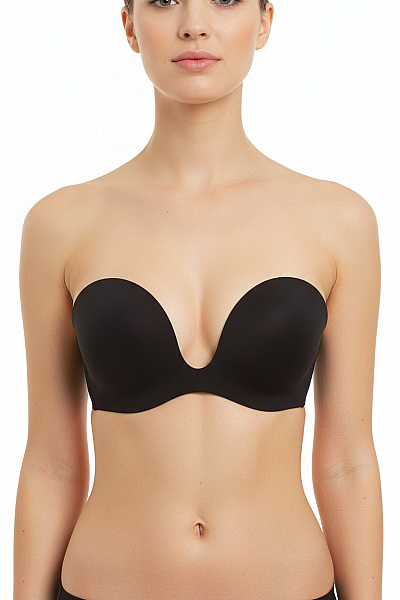 Dámská Podprsenka Samolepicí S Hlubokým Výstřihem Hladká černá