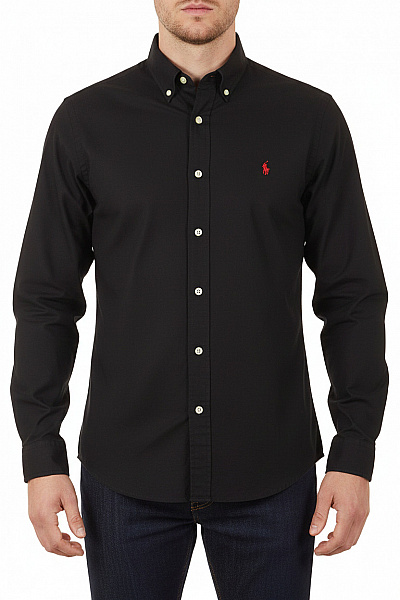 Ralph Lauren Pánská Košile S Dlouhým Rukávem Slim Fit černá S Výšivkou Vel. M